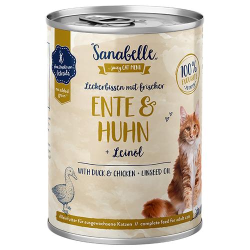 24 x 400 g Sanabelle All Meat Ente & Huhn Katze Nassfutter