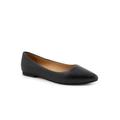 Extra Wide Width Women's Estee Flats by Trotters® in Black Embossed (Size 10 WW)