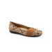 Wide Width Women's Samantha Flat by Trotters in Brown Snake (Size 11 W)