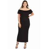 Ruffle Off The Shoulder Plus Size Maxi Dress