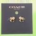 Coach Jewelry | Coach Signature "C" Crystal Stud Earrings:Nwt Gold/Clear C9450 | Color: Gold | Size: 1/4" X 1/4"