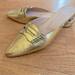 J. Crew Shoes | J Crew Gold Leather, Crackled Metallic “Smoking Mules,” Nearly Nwot | Color: Gold | Size: 8.5