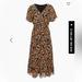 Madewell Dresses | Madewell Dolman-Sleeve Ruffle-Hem Midi Dress In Flower Garden Size 8 | Color: Black | Size: 8