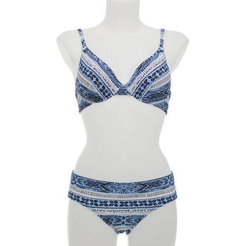 OLYMPIA Damen Bikini Bikini, Größe 36B in blau/weiß