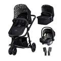 Cosatto Giggle 3 in 1 Travel System, Birth to 18kg, Pram, Pushchair, Carrycot & iSize 0+ Car Seat, Lightweight, Compact & Easy Fold Includes Free Raincover (Black Silhouette)