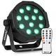 BeamZ SlimPar37 LED Par Can Light with DMX and Remote Control - 12x4W RGBW Colour Mixing Wash Effect Stage Lighting