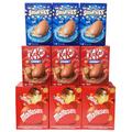 Nestle Chocolate Easter Egg Bulk - Pack of 9 Medium Easter Eggs - 3x KitKat 129g, 3x Maltesers 127g & 3x Smarties 119g Chocolate Hamper for Easter Gifts or Egg Hunt with Easter Card.