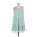 As U Wish Casual Dress - A-Line Crew Neck Sleeveless: Green Print Dresses - Women's Size Small