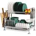 AURSK Stainless Steel 2 Tier Dish Rack Stainless Steel in Gray | 16.2 H x 18 W x 11.5 D in | Wayfair A22-78YHHF7