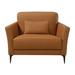 Armchair - A&J Homes Studio 39.6" W Armchair Wood/Genuine Leather in Black/Brown | 34.5 H x 39.6 W x 38.4 D in | Wayfair ZD-00WF9A4J5TAN