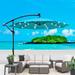 Freeport Park® Lubin 120" Lighted Cantilever Umbrella Metal in Green/Blue/Navy | 102 H x 120 W x 120 D in | Wayfair