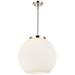 Athens 16" 3-Light Polished Nickel Pendant w/ Matte White Shade