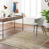 Ares 6'7" x 9' Traditional Khaki/Taupe/Rose Cream/Dark Beige/Multi Brown Area Rug - Hauteloom