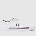 Fred Perry baseline perforated trainers in white & navy