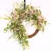 The Holiday Aisle® 24" Lighted Silk Wreath Silk in Green/Pink | 24 H x 24 W x 5 D in | Wayfair 61F426F3492A4983A1F89428DC360087