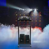 Miumaeov Professional DJ Stand Rack Adjustable Angle Mount DJ Mixer Studio Equipment Stand Iron with 4 Wheels for Music Studios Performance Stages Weddings