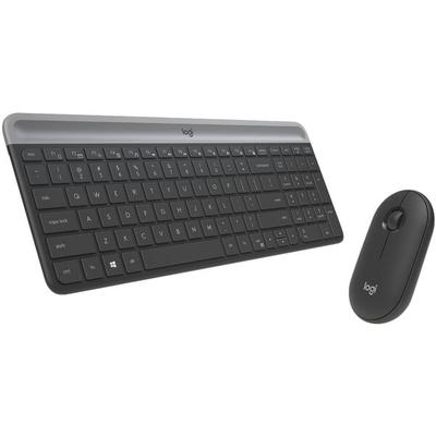 Logitech Kabelloses Tastatur-Maus-Set »MK470 Slim Combo« schwarz