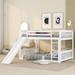 Solid wood Full over Full Size Bunk bed with a Slide for Children, Pine Wood bed Frame for Kid's Bedroom, Guest room