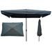 10 x 6.5ft Rectangular Patio Umbrella Outdoor Market Umbrellas with Crank and Push Button Tilt Waterproof Sunshade Canopy for Garden Lawn Deck Backyard & Pool Gray