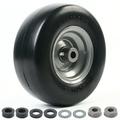 LotFancy 11x4.00-5â€� Flat Free Lawn Mower Tire and Wheel Smooth Tread Tire for Zero Turn Mowers