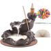 Dosaele Backflow Incense Holder Burner Handmade Ceramic With 30 Extended Incense Grains +30 Incense Grains + 1 Incense Burner Pad+1 Aromatherapy Home Decoration Fish Backflow Incense Burner