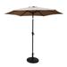 8.8 ft Outdoor Aluminum Patio Umbrella Market Umbrella with 42 pounds Round Resin Umbrella Base Push Button Tilt and Crank lift Fade Resistant & Water Proof Umbrella Taupe