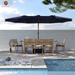 15ft Large Patio Umbrellas with Base Included Outdoor Double-Sided Rectangle Market Umbrella with Crank Handle for Pool Lawn Garden