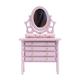 1/12 Doll House Miniature Vanity Table Furniture Dressing Table Model DIY Table with Drawers Bedroom Decor Ornament Parts Gifts - Pink