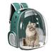 Waterproof Cat Backpack Carrier Bubble Carry Bag Portable Ventilated Green 33x27x44cm