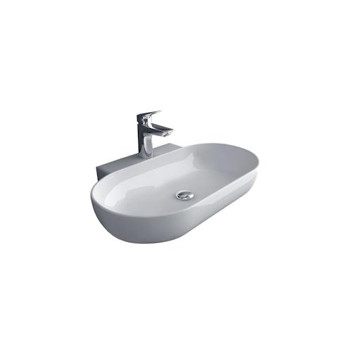 Alpenberger Handwaschbecken Oval mit Nano-Beschichtung | Aufsatz- & Hängewaschbecken | Keramik Aufsatzwaschbecken für Bad & WC Weiß Modern
