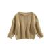Qtinghua Toddler Baby Girls Boys Knit Sweater Long Sleeve Oversized Warm Knitwear Pullover Top Fall Winter Casual Sweater Light Khaki 4-5 Years