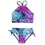 TAIAOJING Girls Swimsuits Bikini Set 2 Pcs Swimwear Floral Tops Drawstring Bottoms Suit Suit New Split Water Drop Print Girl s Bathing Suit 11-12 Years