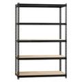 Lorell 2 300 lb Capacity Riveted Steel Shelving 72 Height x 48 Width x 18 Depth - Recycled - Black - Steel Particleboard - 1Each