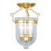 3 Light Flush Mount in Traditional Style 10 inches Wide By 14 inches High-Polished Brass Finish Bailey Street Home 218-Bel-1653757