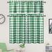 HA-EMORE Tier Curtains Buffalo Check Plaid Gingham Short Window Curtain for Cafe Farmhouse Bathroom Kitchen & Living Room Rod Pocket Curtains