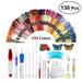 136 Pcs Embroidery Pen Punch Needle Embroidery Patterns Punch Needle Kit Craft Tool Embroidery Pen Set with Threads