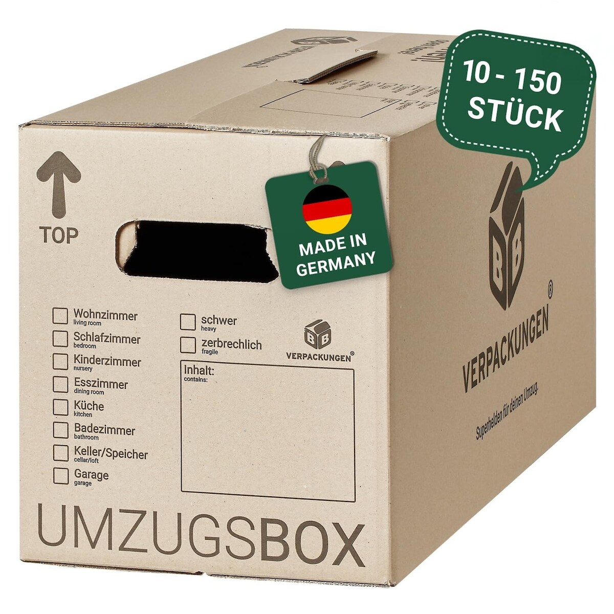 50 x Umzugskarton Smart 40 kg Traglast stabile Umzugskiste Umzug Umzugsmaterial 2-wellige Movebox BB-Verpackungen Image