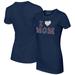 Women's Tiny Turnip Navy Detroit Tigers I Love Mom T-Shirt