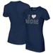 Women's Tiny Turnip Navy Milwaukee Brewers I Love Mom T-Shirt