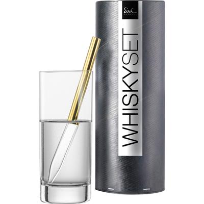 Whisky-Pipette EISCH GERMANY "Gentleman", gold (goldfarben), H:16,5cm, Glas, Flüssigkeitsbehälter, Bar-Accessoire, Kristallglas, metallicbeschichtet, inkl. 1 Wasserglas, 190 ml Image