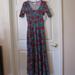 Lularoe Dresses | Lularoe Ana Maxi Dress Small Nwt $60 Red Blue Green Floral Full Length Swing | Color: Blue/Red | Size: S