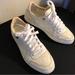 Gucci Shoes | Authentic Low Top Gucci Gg Crocodile Embossed Trimmed Shoes Sz 8g # 283118 | Color: White | Size: 8