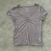 American Eagle Outfitters Tops | American Eagle Soft & Sexy Striped Mauve Tee | Color: Pink/White | Size: M