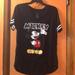 Disney Tops | Disney Mickey Mouse Black V Neck T Shirt Size Xl Euc | Color: Black/White | Size: Xl