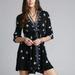 Free People Dresses | Free People ‘Star Gazer’ Embroidered Peasant Mini Dress Women’s Small Black Boho | Color: Black/Blue | Size: S