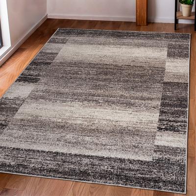 Teppich MY HOME "Beldre" Gr. 3, braun, B:120cm H:9mm L:180cm, Kunstfaser, Teppiche, mit besonders weichem Flor, Kurzflor, modernes Design, mit Bordüre Image