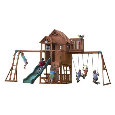 Spielturm BACKYARD DISCOVERY "Skyfort II" Spieltürme braun (braun, grün) Kinder Spielturm