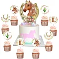 Toppers de gâteau de course de cheval pour les filles décorations de gâteau d'anniversaire Cowgirl