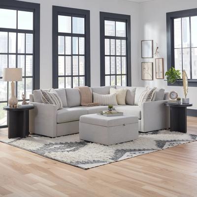 Flex Stain-Resistant Performance Fabric 4-Seat Sectional built with Blue Steel Spring™ and Storage Ottoman by Flexsteel