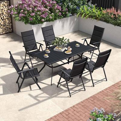 PURPLE LEAF Outdoor Patio Dining Set Folding Chairs And Table